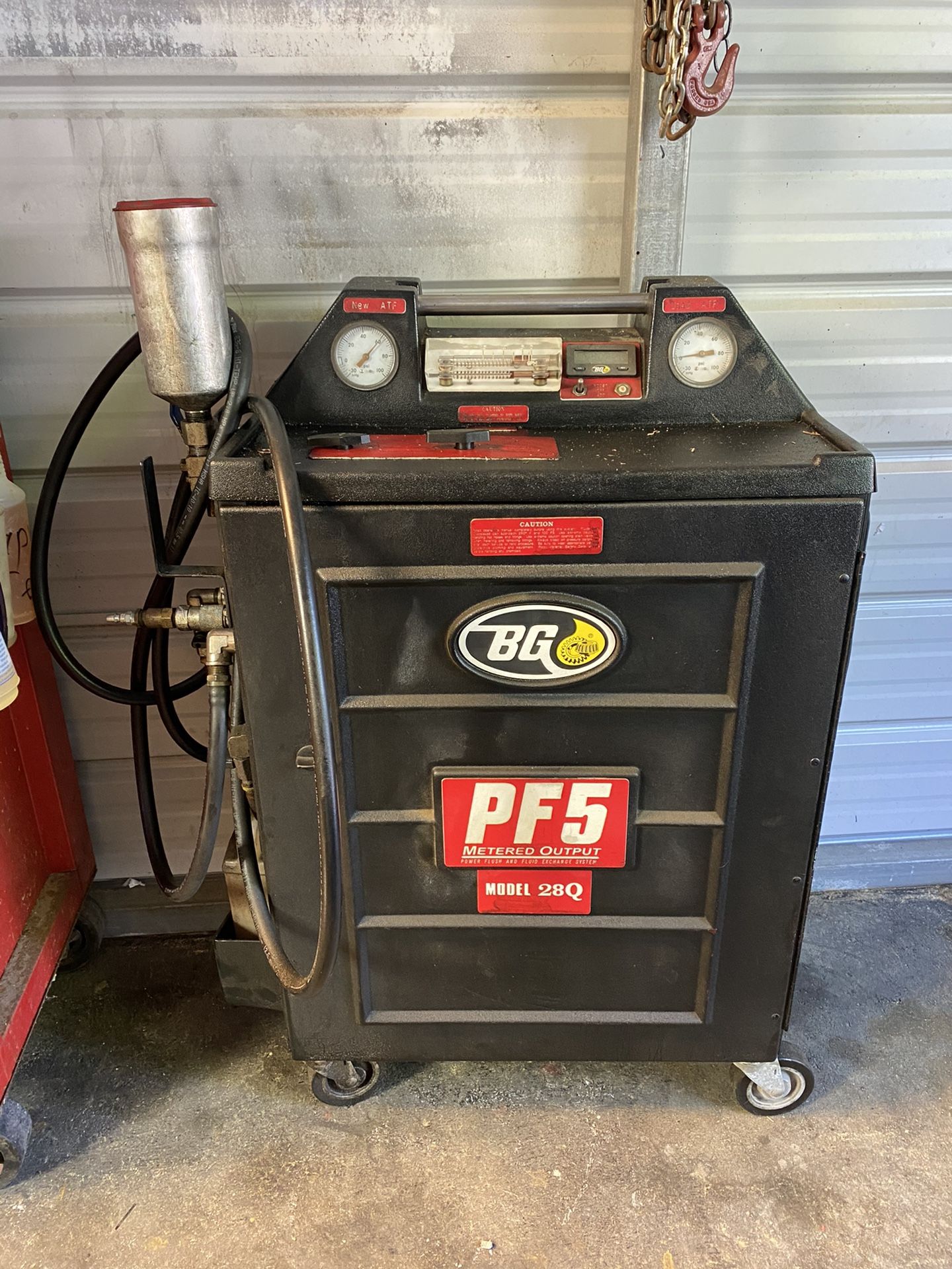 BG PF5 model 28Q transmission flush machine fluid transfer