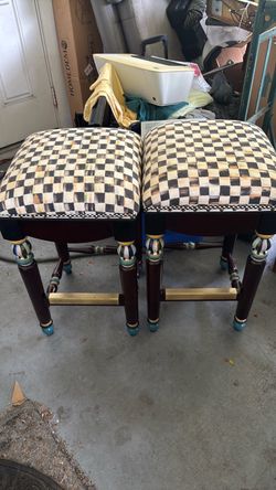 MacKenzie Childs barstools set of 2