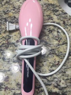 Hair brush straightener