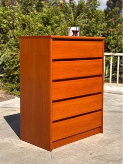 Danish Modern Vintage 5-Drawer Highboy Dresser - Made in Denmark - MCM
