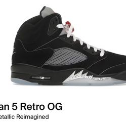 Jordan 5 Retro OG Black Metallic Reimagined Size 9.5