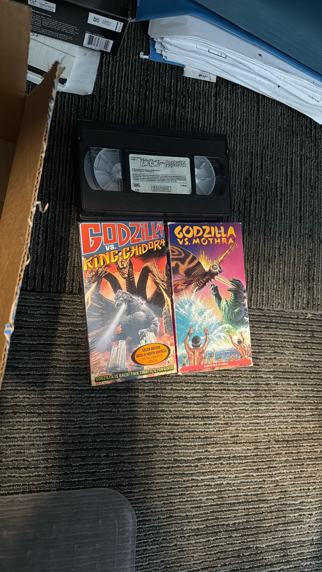 3 Vintage Godzilla VHS Tapes Good Condition