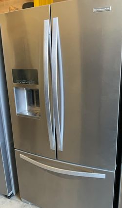 Kitchen Aid French Door Silver Refrigerator Fridge
