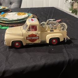 Ford Truck With Harley Davidson Motorcycle Toys