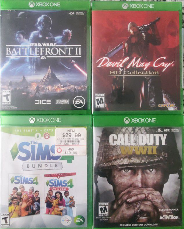 XBox One Video Games - Star Wars, Call of Duty, Sims, Devil May Cry (Used)