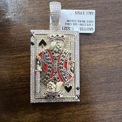 10k Gold SOLID Real Diamond Poker Pendant For A Good Price!!