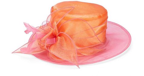 Women's Pink Packable Two-tone Organza Hat / Church / Derby