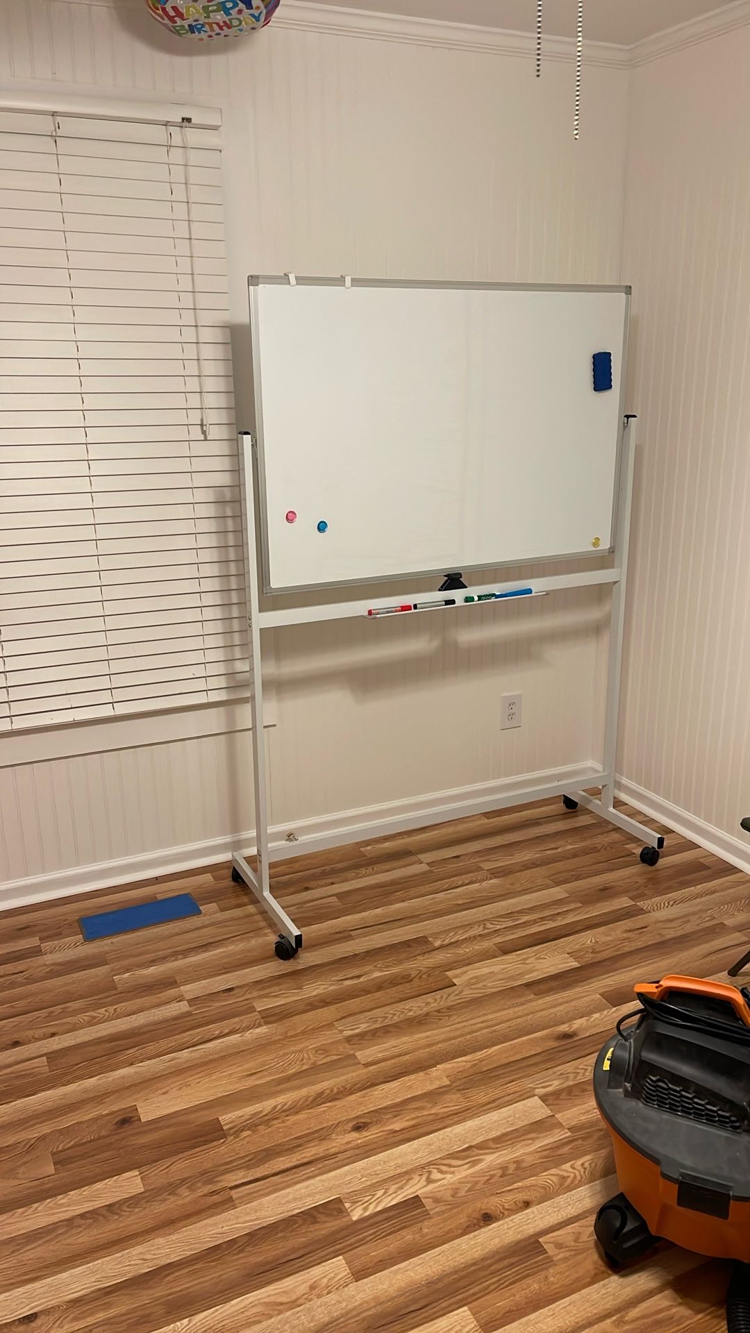 Maxtek Rolling White Board On Wheels 48x32 Inch Double Side Magnetic Dry Erase Board With Stand