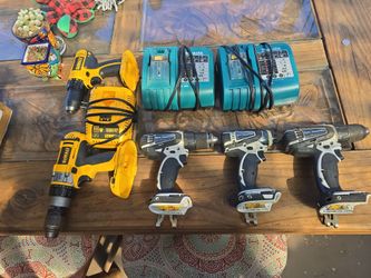 Drills and chargers Makita and Dewalt