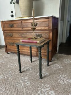 Vintage Olive Green Accent Table/Plant Stand