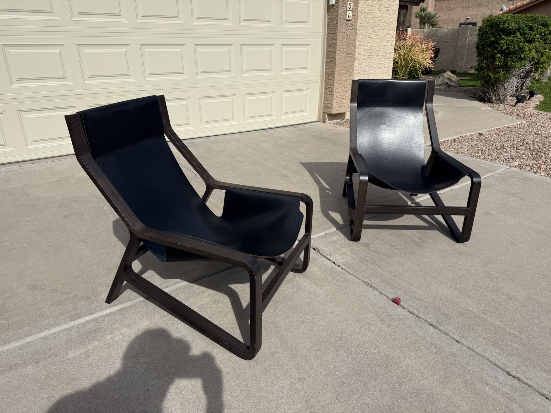 Blu Dot Leather Sling Toro Lounge Chair
