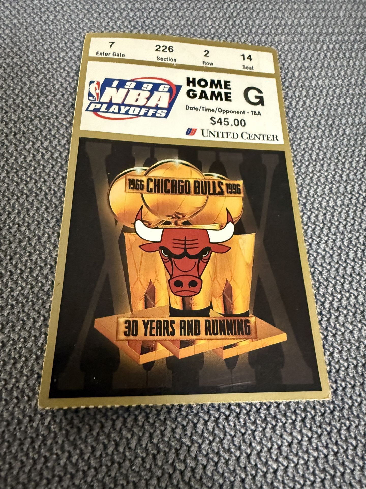 1996 NBA Playoffs Home Game G Chicago Bulls