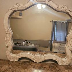 queen marble top, heavy quality wood bedroom set