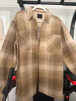 Large beige flannel