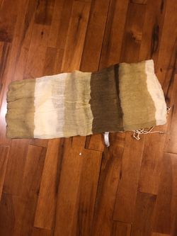 Tan brown and beige large decorative scarf