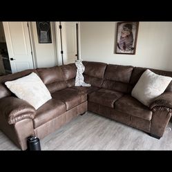 Faux Brown Leather Couch