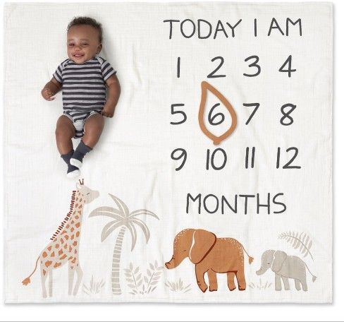 Baby Milestone Blanket and Frame Set 2 pieces