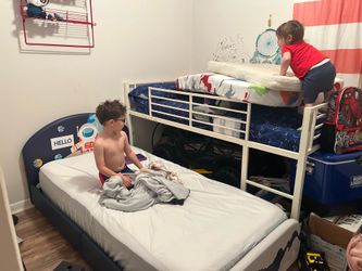 Full size loft bed with slide & mattress