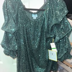 Sequin Top (Green)