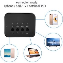 Audio Splitter 1 in 3 Out, Music Sharing Device with Stable Long Distance Bluetooth Connection
