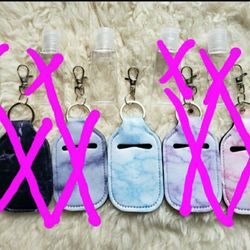 1oz Empty Bottle/Marble Style Neoprene Holder Keychain