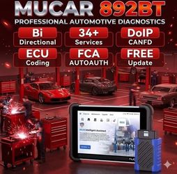 MUCAR 892BT Bi-Directional Scanner 34+ Services DoIP CANFD FCA AUTOAUTH