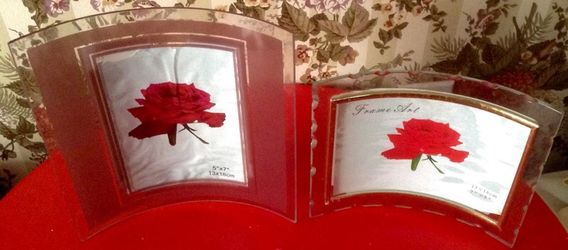 Two Curved Glass Picture Frames