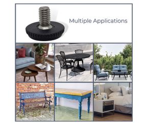 LIDSCURA 16 Pack 5/16-18 Adjustable Stainless Steel Screw-in Furniture Levelers With T- Nut Kit Threaded Leveling Feet Glides For Table, Chair