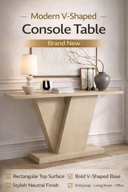 New Modern V-shaped console table