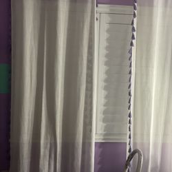 Curtains And Rod Purple And White Grey And White