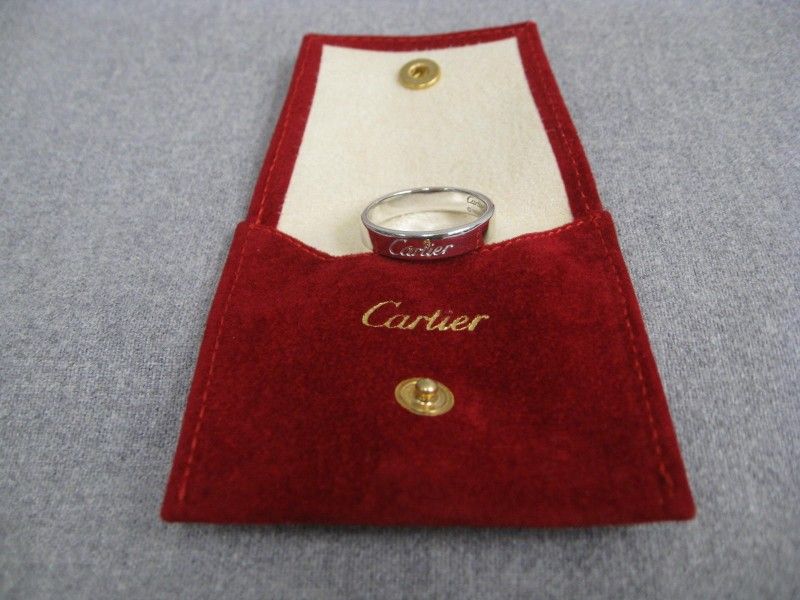 C de Cartier 14Kt White Gold Wedding Band Ring