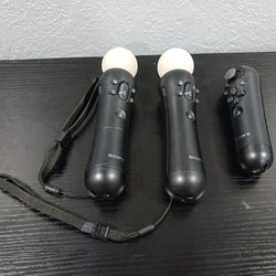 2x Sony PS Move Motion + 1x Navigation Controller CECH-ZCM1U PS3 PS4 VR Set
