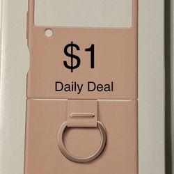 Samsung Galaxy Z Flip4 Silicone Phone Case with Ring Pink