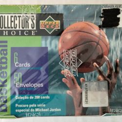 Factory sealed 1995-96 Upper Deck Collector's Choice Series 2 Basketball Hobby Box. 
Rare Portuguese/English
