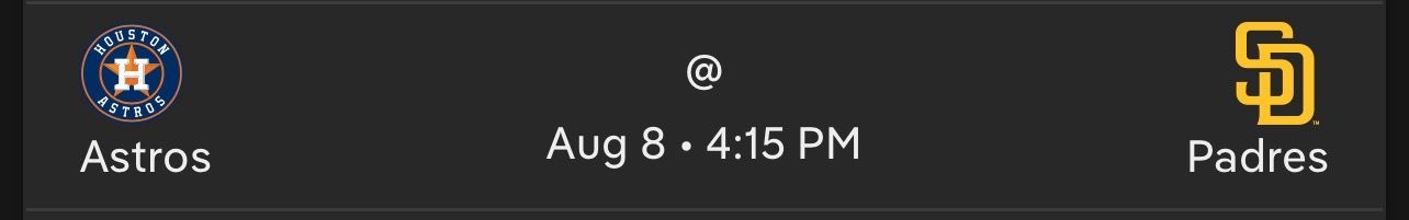 Padres v Astros 8/8 - 4 tickets