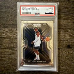 Anthony Edwards RC 2020 Prizm #258 BASE Rookie Card. PSA Gem Mint 10