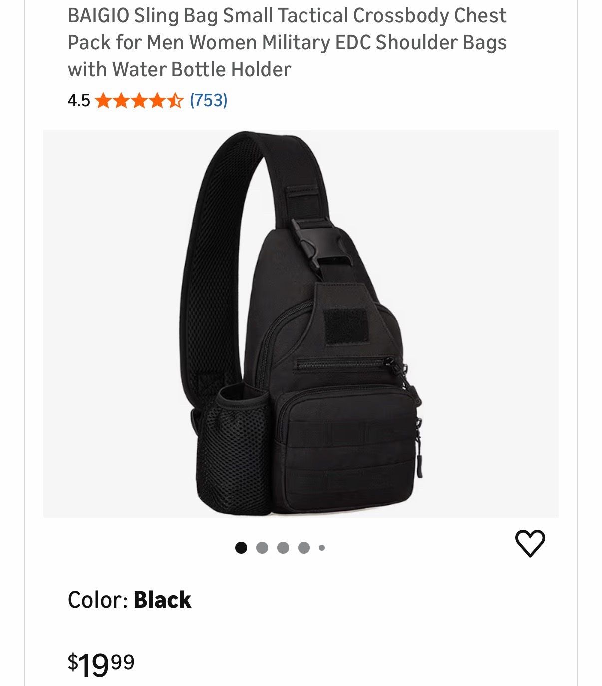 Crossbody Tactical Black Bag