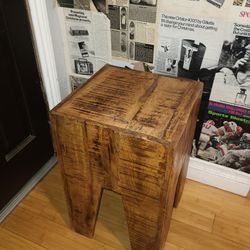 Brown Mango Wood Accent Table 