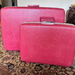 Vintage PINK Hard Shell Samsonite Suitcases