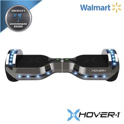 Hover-1 Chrome Hoverboard w/ Bluetooth Speaker & LED Lights Black Chrome
