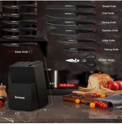 15 Pieces Knife Sets for Kitchen with Block,