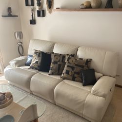 3 Seat Leather Recliner Sofa 