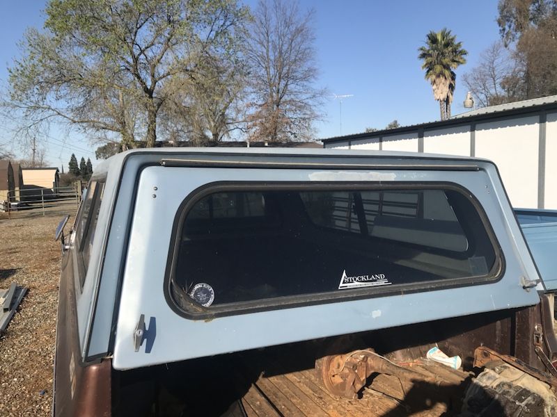 Stockland fiberglass long bed camper shell 73-87 Chevy long bed