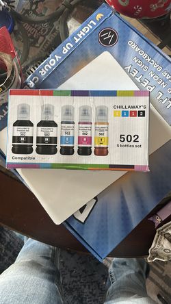 5-bottle set of compatible replacement ink for Epson EcoTank printers