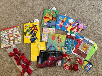 Lot of new gift bags holiday, birthday, Disney etc
