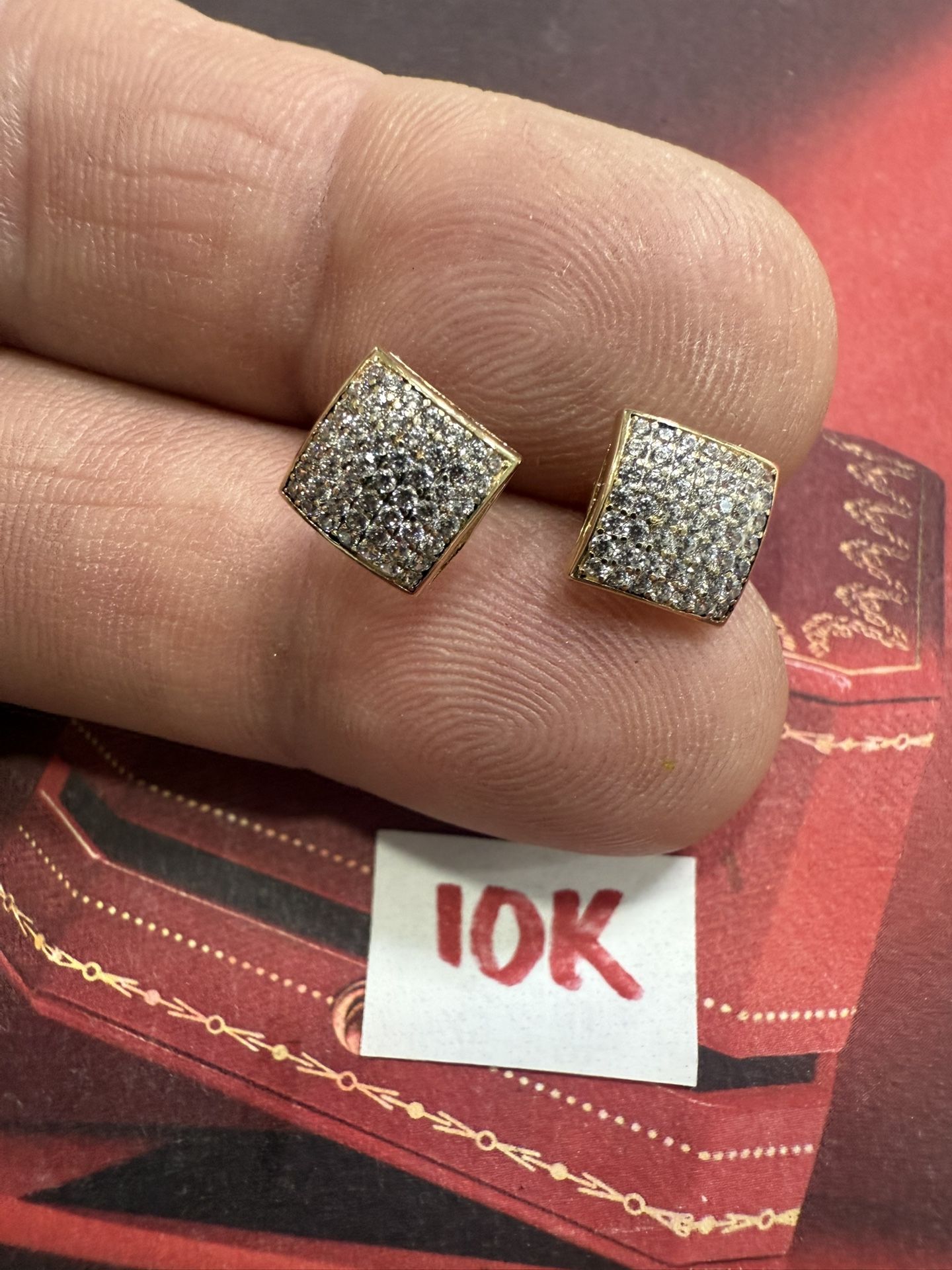 20K Solid Gold Earrings For Wedding CUBIC ZIRCONIUM STONES 