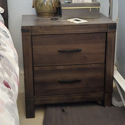 Two Nightstand Drawers And Bed Frame