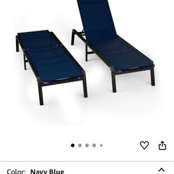 Pair Pool Blue Loungers 