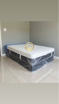 Queen Mattress Set Plush PillowTop – Brand New –  Same Day Delivery Available 🚚