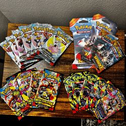 Phantasmal Flames, Mega Evolution, Surging Sparks Booster Pack Lot – Factory Sealed